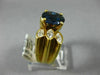 ESTATE LARGE 3.10CT DIAMOND & AAA SAPPHIRE 18K YELLOW GOLD 3 ROW ENGAGEMENT RING