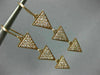 WIDE .98CT DIAMOND 14K ROSE GOLD TRIANGULAR PAST PRESENT FUTURE HANGING EARRINGS