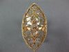 LARGE .96CT DIAMOND 14K ROSE GOLD OPEN FILIGREE DOUBLE HEART MARQUISE SHAPE RING