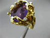 ANTIQUE LARGE 30.16CT DIAMOND & AMETHYST 14K YELLOW GOLD HANDCRAFTED NUGGET RING