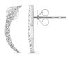 ESTATE .40CT DIAMOND 14KT WHITE GOLD 3D ROUND CLASSIC MOON STUD FUN EARRINGS