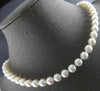 ESTATE AAA SOUTH SEA PEARL 14KT WHITE GOLD 3D CLASSIC 8MM LOVE NECKLACE #27887