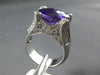 LARGE 5.59CT DIAMOND & AAA AMETHYST 14KT WHITE GOLD OVAL & ROUND STATEMENT RING