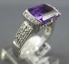 ESTATE 3.81CT DIAMOND & AAA AMETHYST 14K WHITE GOLD BAGUETTE SEMI BEZEL FUN RING