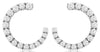 .75CT DIAMOND 14KT WHITE GOLD GRADUATING JOURNEY SIDEWAY HOOP HANGING EARRINGS