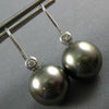 ESTATE .06CT DIAMOND & AAA TAHITIAN PEARL 18K WHITE GOLD ETOILE HANGING EARRINGS