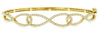 ESTATE .73CT DIAMOND 14KT YELLOW GOLD 3D INFINITY BELT CUFF LOVE BANGLE BRACELET