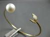 ESTATE .22CT DIAMOND & SOUTH SEA PEARL 14KT YELLOW GOLD FLEXIBLE BANGLE BRACELET