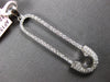 ESTATE LARGE .59CT DIAMOND 14KT WHITE GOLD SAFETY PIN FUN LOVE FLOATING NECKLACE