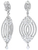 LARGE 10.15CT DIAMOND 18KT WHITE GOLD 3D MULTI SHAPE TEAR DROP HANGING EARRINGS