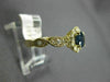 ESTATE 1.07CT DIAMOND & AAA SAPPHIRE 14K YELLOW GOLD FLOWER LEAF ENGAGEMENT RING