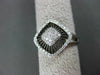 ESTATE WIDE .30CT DIAMOND 14K WHITE GOLD PAVE SQUARE FLORAL DESIGN COCKTAIL RING