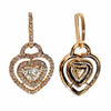2.13CT WHITE & PINK DIAMOND 18K ROSE GOLD HEART SHAPE HALO LOVE HANGING EARRINGS