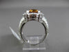 ANTIQUE WIDE 3.96CT DIAMOND & AAA EXTRA FACET CITRINE 14K WHITE GOLD 3D FUN RING