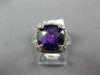LARGE 3.66CT DIAMOND & AAA AMETHYST 14KT WHITE GOLD 3D CUSHION FILIGREE FUN RING