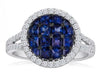 1.84CT DIAMOND & SAPPHIRE 14KT WHITE & BLACK GOLD ROUND & SQUARE INVISIBLE RING