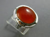 ANTIQUE 14KT WHITE GOLD HANDCRAFTED ORANGE BROWN AGATE OPEN FILIGREE RING #25394