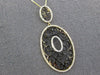 LARGE .60CT DIAMOND & BLACK ENAMEL 14KT YELLOW GOLD DOUBLE OVAL FILIGREE PENDANT