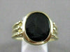 ESTATE AAA BLACK ONYX 14KT YELLOW GOLD 3D CARVED ROMAN SOLDIER MEN'S RING #20078