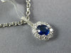 1.12CT DIAMOND & AAA SAPPHIRE 18KT WHITE GOLD 3D OVAL FLOWER FLOATING PENDANT