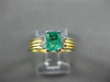 ESTATE .55CT DIAMOND & AAA EMERALD 14K WHITE & YELLOW GOLD ENGAGEMENT RING #4421