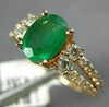 ESTATE 1.75CT DIAMOND & AAA OVAL CUT EMERALD 14KT ROSE GOLD 3D ENGAGEMENT RING