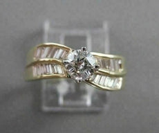 ESTATE 1.03CTW DIAMOND 14KT WHITE YELLOW GOLD SWIRL ROUND ENGAGEMENT RING #20725