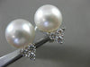ESTATE .60CT DIAMOND 18K WHITE GOLD AAA SOUTH SEA PEARL 3 STONE CLIP ON EARRINGS