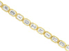 ESTATE 4.7CT DIAMOND 14KT YELLOW GOLD 3D EMERALD CUT BEZEL TENNIS BRACELET