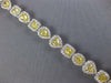 LARGE 9.13CT WHITE & FANCY YELLOW DIAMOND 18K WHITE GOLD 3D HALO TENNIS BRACELET