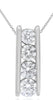 .83CT DIAMOND 14KT WHITE GOLD ROUND 4 STONE GRADUATING CHANNEL FLOATING PENDANT