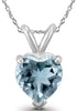 .50CT AAA AQUAMARINE 14KT WHITE GOLD SOLITAIRE HEART SHAPE LOVE FLOATING PENDANT
