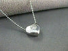 ESTATE .17CT HEART DIAMOND SOLITARE 14KT WHITE GOLD PENDANT G VS W/ CHAIN # 6984
