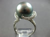 LARGE .84CT DIAMOND & AAA TAHITIAN PEARL 18K WHITE GOLD MULTI ROW SWIRL FUN RING