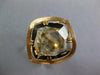 ESTATE 12.26CT AAA SMOKEY TOPAZ 14KT ROSE GOLD 3D SOLITAIRE SQURE FUN RING