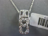 ESTATE .30CT DIAMOND 14KT WHITE GOLD 3D I LOVE YOU RECTANGULAR FLOATING PENDANT