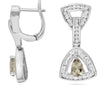 .73CT DIAMOND & AAA SMOKY TOPAZ 14KT WHITE GOLD PEAR SHAPE & ROUND FUN EARRINGS