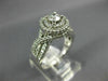 ESTATE LARGE 1.0CT 14K WHITE GOLD DOUBLE HALO SOLITAIRE INFINITY ENGAGEMENT RING