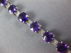 14.21CT DIAMOND & AAA AMETHYST 14KT WHITE GOLD CUSHION & ROUND TENNIS BRACELET