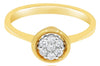 ESTATE .27CT DIAMOND 18KT 2 TONE GOLD CLASSIC FLOWER BEZAL LOVE FRIENDSHIP RING