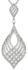 1.47CT DIAMOND 14KT WHITE GOLD MULTI ROW TEAR DROP CRISS CROSS FLOATING PENDANT