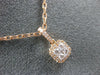 ESTATE .25CT DIAMOND 14KT ROSE GOLD 3D CLUSTER SQUARE HALO CLASSIC PENDANT