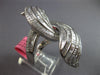 EXTRA LARGE 3.60CT DIAMOND 18K WHITE GOLD 3D ROUND & BAGUETTE LEAF COCKTAIL RING