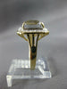 ESTATE 3.30CT DIAMOND & AAA KUNZITE 14K 2 TONE GOLD EMERALD CUT & ROUND FUN RING