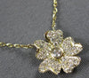 ESTATE SMALL .18CT DIAMOND 14KT YELLOW GOLD 3D FLOWER FUN NECKLACE