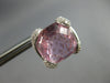 LARGE 16.55CT DIAMOND & AAA PINK TOPAZ 14KT WHITE GOLD CUSHION CLIP ON EARRINGS