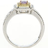 1.06CT WHITE PINK & FANCY YELLOW DIAMOND 18KT TRI COLOR GOLD 3D ENGAGEMENT RING