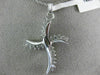 ESTATE LARGE .45CT DIAMOND 14KT WHITE GOLD 3D CLASSIC SWIRL CROSS PENDANT #3505
