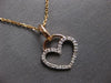 ESTATE .10CT DIAMOND 14KT ROSE GOLD 3D CLASSIC OPEN HEART LOVE FLOATING PENDANT
