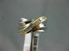 ESTATE WIDE .33CT ROUND DIAMOND 14KT TWO TONE GOLD CRISS CROSS CHANNEL FUN RING